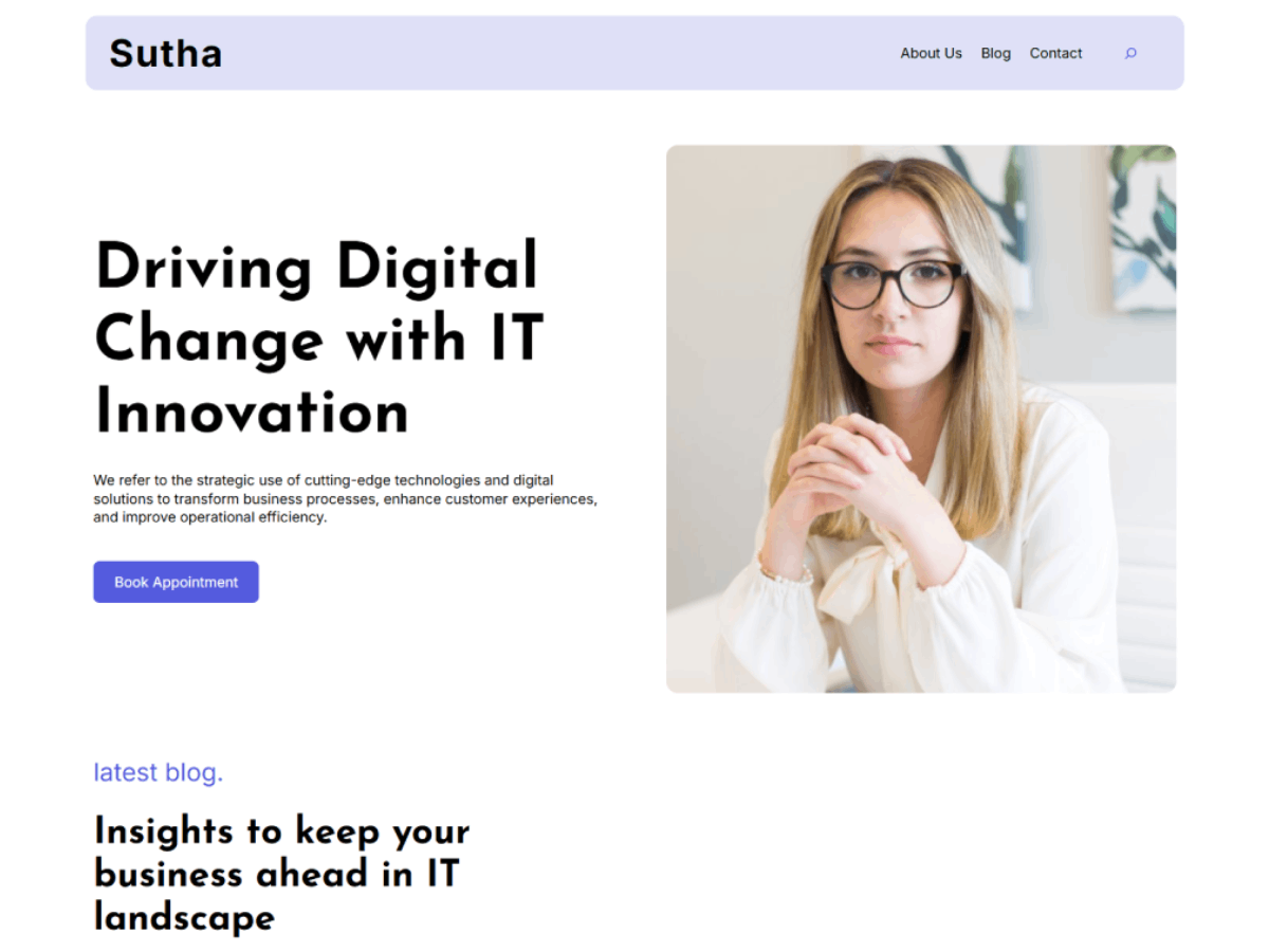 Sutha WordPress theme by site nerdy